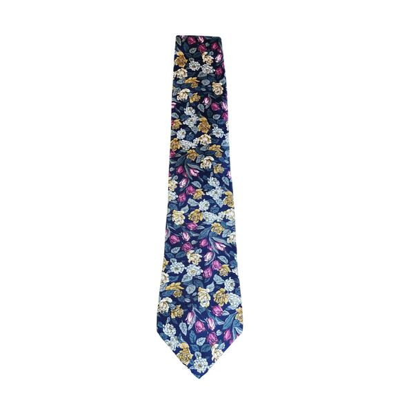 Lands End Mens‎ Tie Floral - Picture 1 of 3